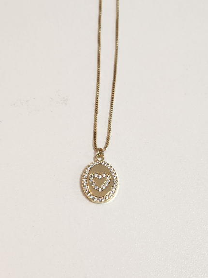 Colar medalha coração